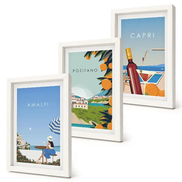 Komplet slika u okviru pogled na Amalfi, Positano i Capri