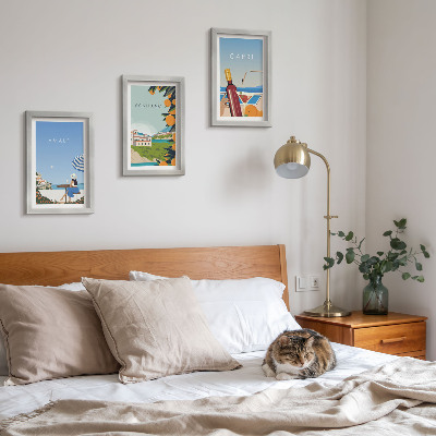 Komplet slika u okviru Pogled na Amalfi, Positano i Capri s odmora