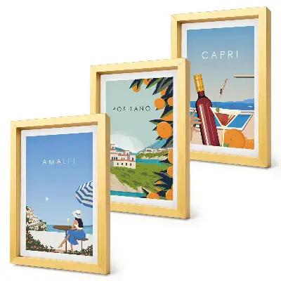 Komplet slika u okviru pogled na Amalfi, Positano i Capri