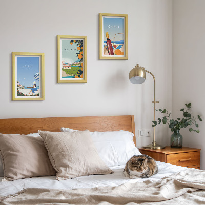 Komplet slika u okviru Pogled na Amalfi, Positano i Capri s odmora