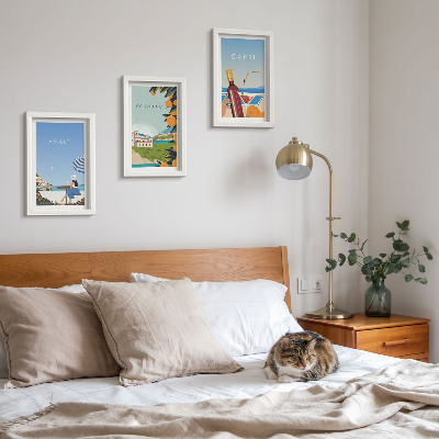 Komplet slika u okviru Pogled na Amalfi, Positano i Capri s odmora