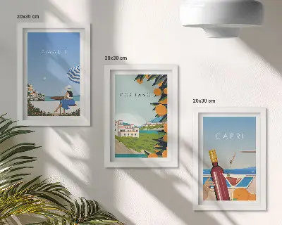 Komplet slika u okviru pogled na Amalfi, Positano i Capri