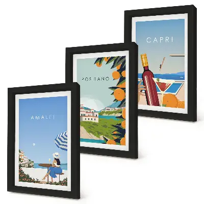 Komplet slika u okviru pogled na Amalfi, Positano i Capri