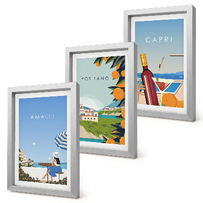 Komplet slika u okviru Pogled na Amalfi, Positano i Capri s odmora
