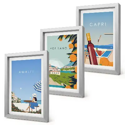 Komplet slika u okviru pogled na Amalfi, Positano i Capri