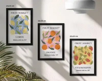 Zidna galerija slika s motivima limuna, naranči i jagoda