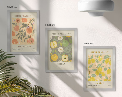 Zidna galerija slika Uzorci voćnih plakata u retro stilu