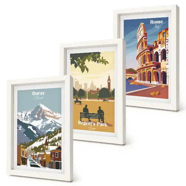 Zidna galerija slika planine u parku Ouray, London i Koloseum u Rimu