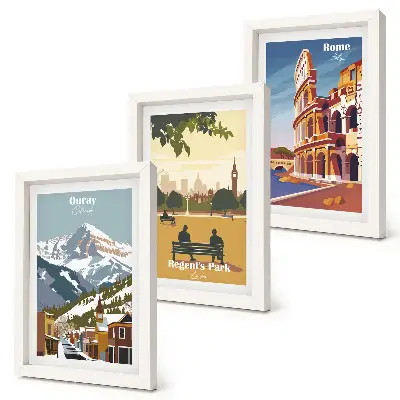 Zidna galerija slika planine u parku Ouray, London i Koloseum u Rimu