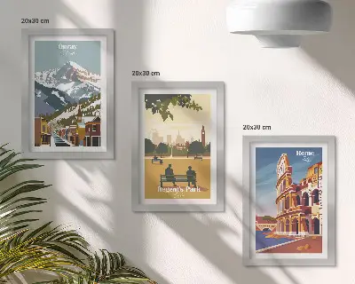 Zidna galerija slika planine u parku Ouray, London i Koloseum u Rimu