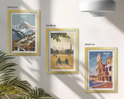 Zidna galerija slika planine u parku Ouray, London i Koloseum u Rimu