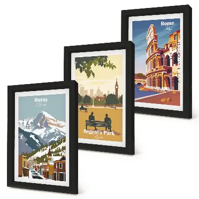Zidna galerija slika planine u parku Ouray, London i Koloseum u Rimu