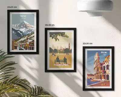 Zidna galerija slika planine u parku Ouray, London i Koloseum u Rimu