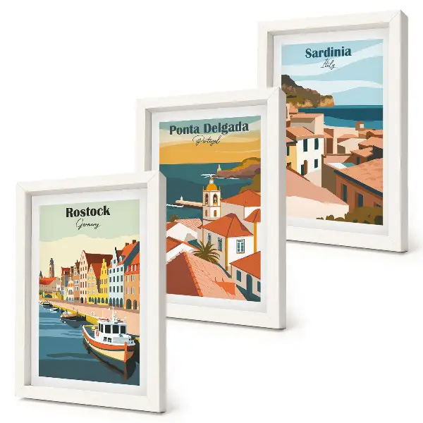Zidna galerija slika pogledi na europske obalne i lučke gradove