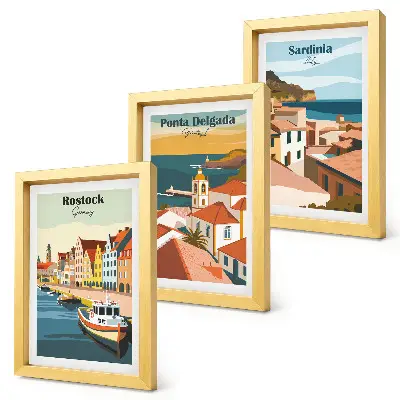 Zidna galerija slika pogledi na europske obalne i lučke gradove