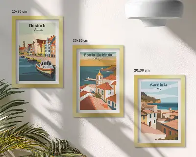 Zidna galerija slika pogledi na europske obalne i lučke gradove
