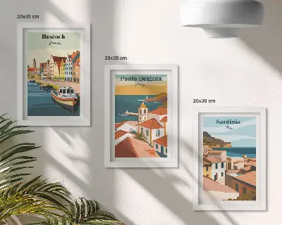 Zidna galerija slika pogledi na europske obalne i lučke gradove