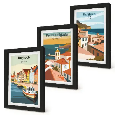 Zidna galerija slika pogledi na europske obalne i lučke gradove