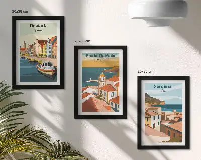 Zidna galerija slika pogledi na europske obalne i lučke gradove