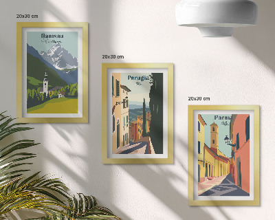 Set 3 slike u okviru Planinski krajolici i ulice talijanskih gradova