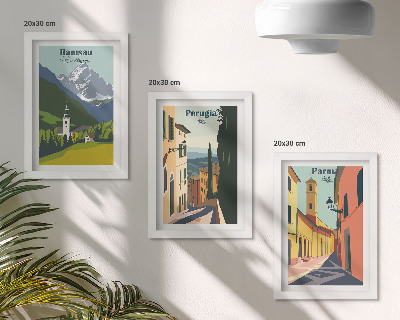 Set 3 slike u okviru Planinski krajolici i ulice talijanskih gradova