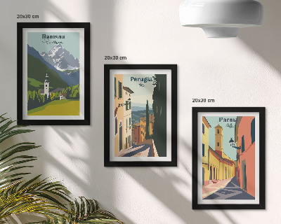 Set 3 slike u okviru Planinski krajolici i ulice talijanskih gradova