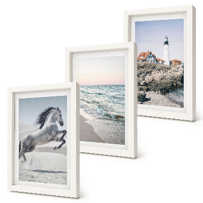 Zidna galerija slika Konji u pokretu, plaža i valovi svjetionika