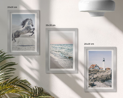 Zidna galerija slika Konji u pokretu, plaža i valovi svjetionika