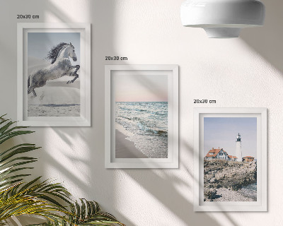 Zidna galerija slika Konji u pokretu, plaža i valovi svjetionika