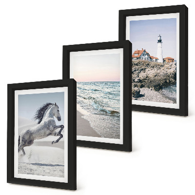 Zidna galerija slika Konji u pokretu, plaža i valovi svjetionika