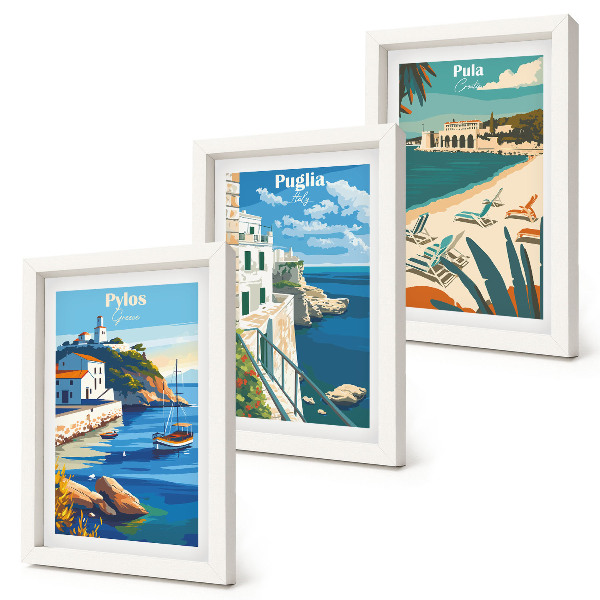 Set 3 slike u okviru Slikoviti primorski krajolici turističkih odredišta