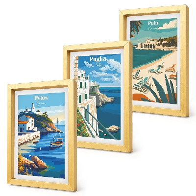 Set 3 slike u okviru Slikoviti primorski krajolici turističkih odredišta