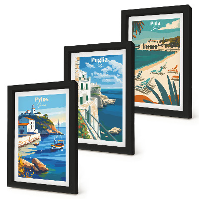 Set 3 slike u okviru Slikoviti primorski krajolici turističkih odredišta