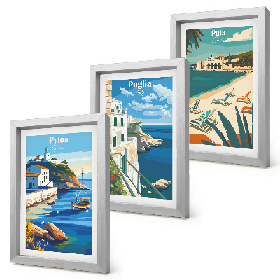 Set 3 slike u okviru Slikoviti primorski krajolici turističkih odredišta