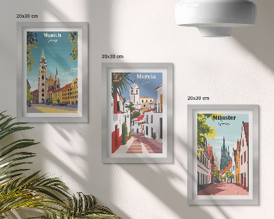 Set 3 slike u okviru Europski gradovi u šarenim ilustracijama