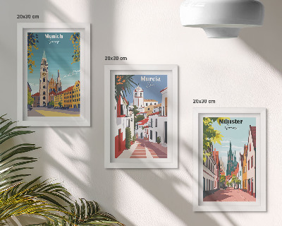 Set 3 slike u okviru Europski gradovi u šarenim ilustracijama