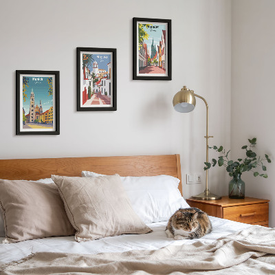 Set 3 slike u okviru Europski gradovi u šarenim ilustracijama