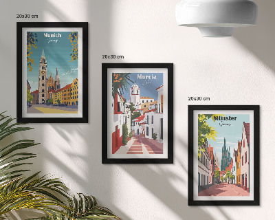 Set 3 slike u okviru Europski gradovi u šarenim ilustracijama