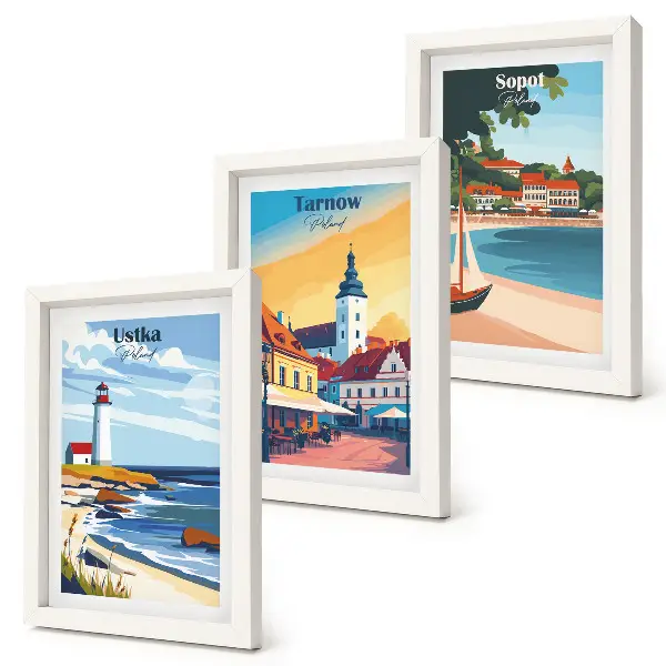 Zidna galerija slika s motivom poljskih gradova Ustka, Tarnów i Sopot