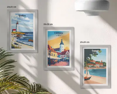 Zidna galerija slika s motivom poljskih gradova Ustka, Tarnów i Sopot