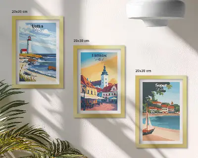 Zidna galerija slika s motivom poljskih gradova Ustka, Tarnów i Sopot