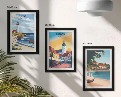 Zidna galerija slika s motivom poljskih gradova Ustka, Tarnów i Sopot