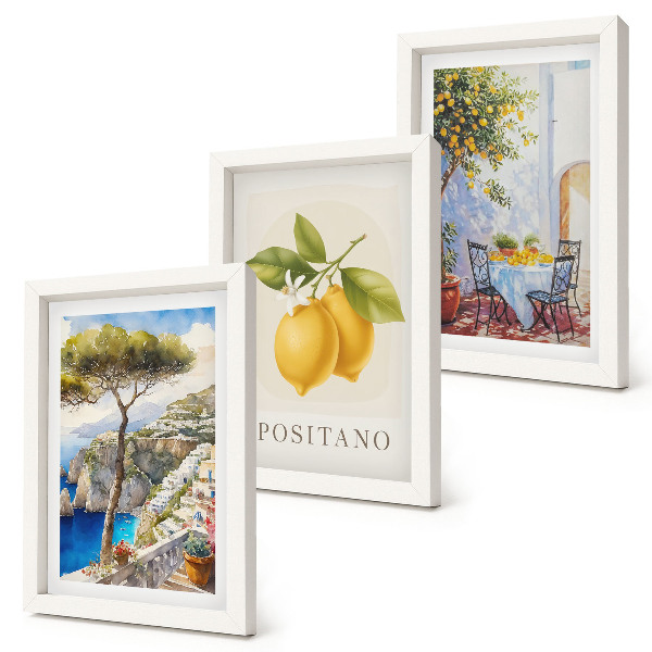 Komplet slika u okviru Pogled na Positano s limunima okupanim suncem
