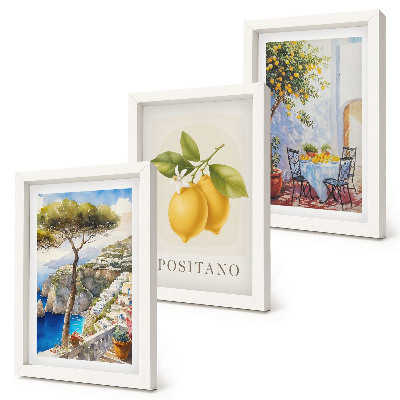 Komplet slika u okviru Pogled na Positano s limunima okupanim suncem