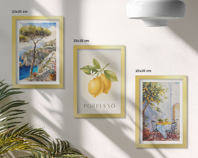 Komplet slika u okviru Pogled na Positano s limunima okupanim suncem
