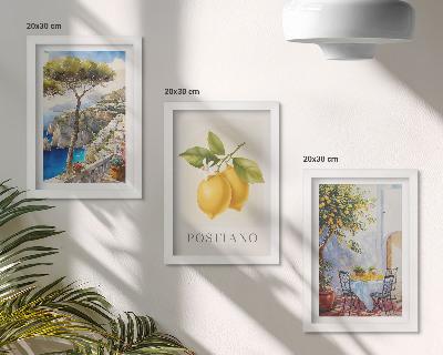 Komplet slika u okviru Pogled na Positano s limunima okupanim suncem