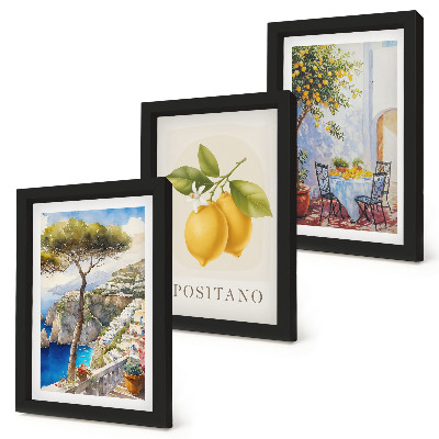 Komplet slika u okviru Pogled na Positano s limunima okupanim suncem