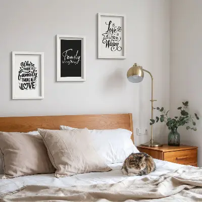 Set od 3 slike u okviru motivi obitelji, ljubavi, topline doma i inspirativnih citata