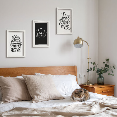 Set 3 slike u okviru Obitelj, ljubav, toplina, dom, inspirativni citati