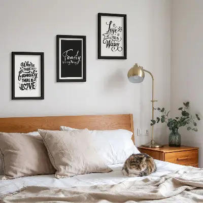 Set od 3 slike u okviru motivi obitelji, ljubavi, topline doma i inspirativnih citata